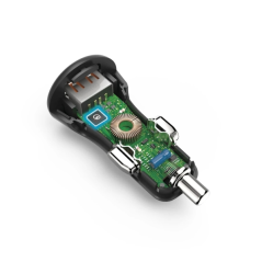 Chargeur de voiture Hama 19,5 W - USB-A - Affichage LED - Qualcomm 3.0 - Noir