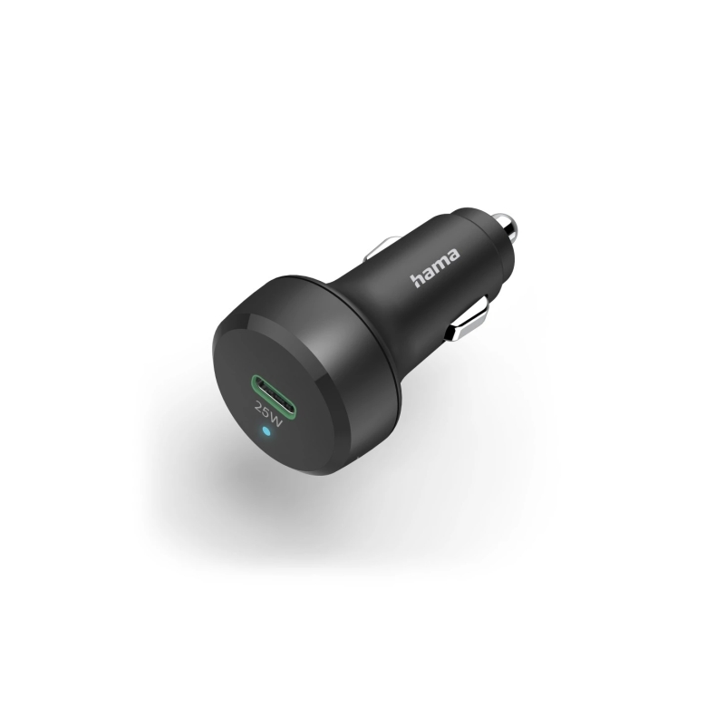 Chargeur de voiture Hama 25 W - USB-C - Affichage LED - Alimentation Power Delivery - Qualcomm 2.0 - Noir