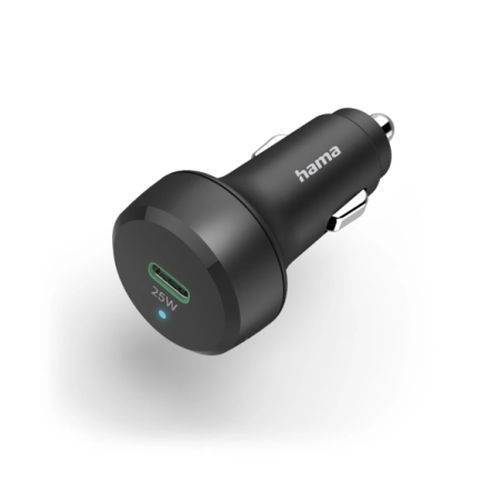 Chargeur de voiture Hama 25 W - USB-C - Affichage LED - Alimentation Power Delivery - Qualcomm 2.0 - Noir