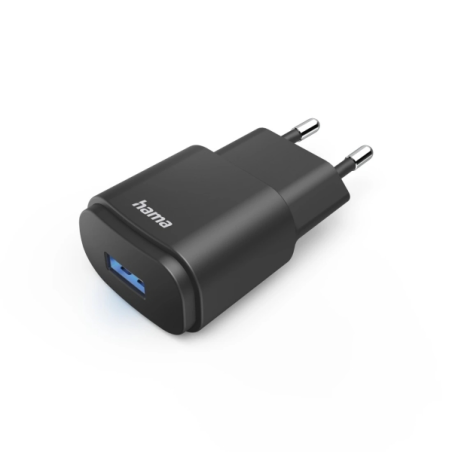 Chargeur mural Hama - Puissance 6 W - Câble de 3,7 cm - Affichage LED - Noir