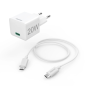 Chargeur mural Hama - Puissance 20 W - USB-C - Câble de 1 m - Alimentation - Qualcomm - Blanc