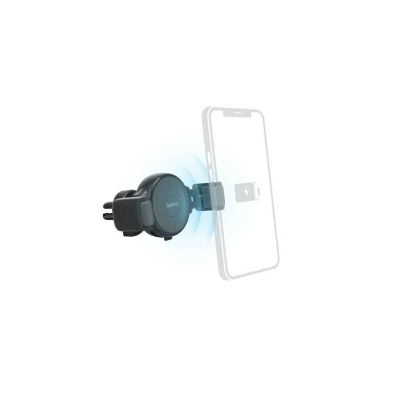 Support de chargeur de voiture Hama FC10 Flex-Set - Puissance 10 W - USB-C - Charge rapide - Antidérapant - Gris