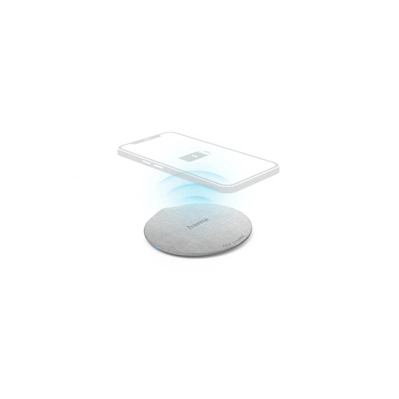 Chargeur sans fil Hama QI-FC10 en métal - Puissance 10 W - USB-C - Indicateur LED - Charge rapide - Blanc