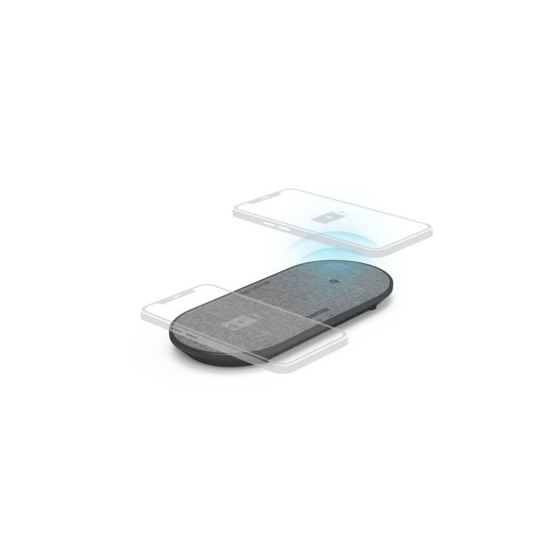 Chargeur sans fil Hama QI-FC10 Duo pour deux smartphones - Puissance 10 W - Charge rapide - 20 x 9 x 1,5 cm - Noir