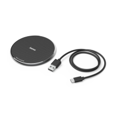Chargeur sans fil Hama QI-FC10 - Puissance 10 W - USB-C - Indicateur LED - Charge rapide - Noir