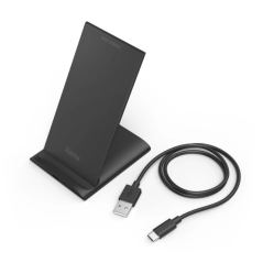 Chargeur sans fil Hama QI-FC10S - Puissance 10 W - USB-C - Indicateur LED - Charge rapide - Noir