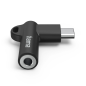 Adaptateur coudé Hama à 90° - USB-C mâle vers prise jack 3,5 mm femelle - Noir