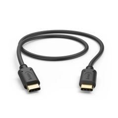 Câble USB-C mâle Hama - Puissance maximale 60 W - Longueur 0,5 m - Vitesse jusqu'à 480 Mbit/s - Plaqué or - Noir