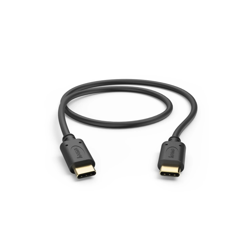 Câble USB-C mâle Hama - Puissance maximale 60 W - Longueur 0,5 m - Vitesse jusqu'à 480 Mbit/s - Plaqué or - Noir