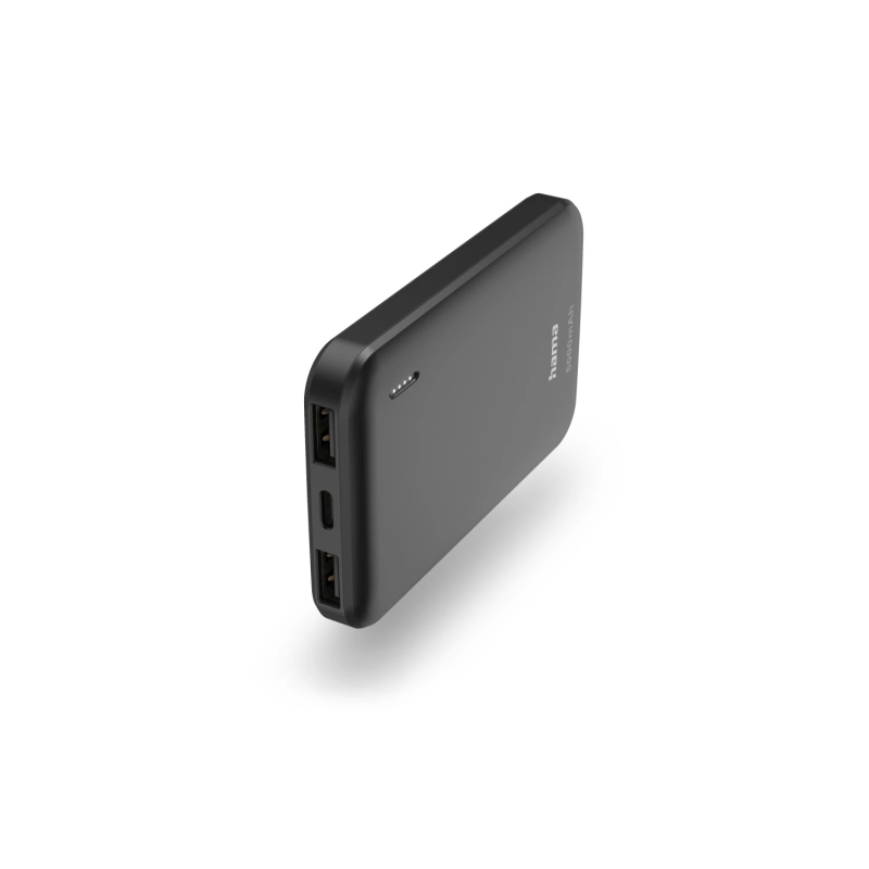 Batterie externe Hama 5000 mAh - Lithium-polymère - USB-C - USB-A - Charge rapide - 2 ports de sortie - Indicateur de charge LED