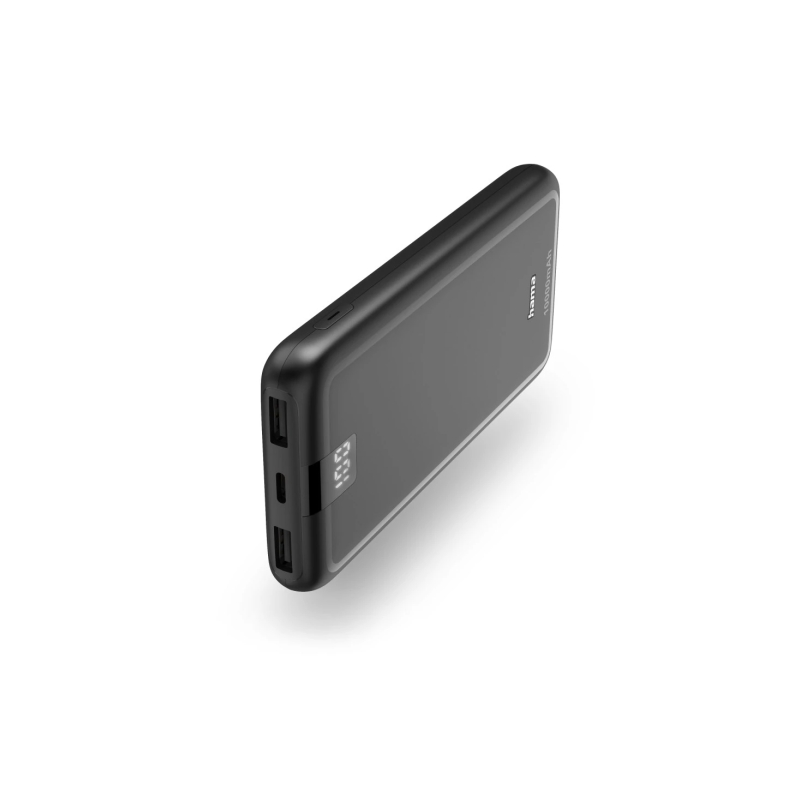 Batterie externe Hama 10 000 mAh - Lithium-polymère - USB-C - USB-A - Charge rapide - 3 ports de sortie - Affichage numérique -