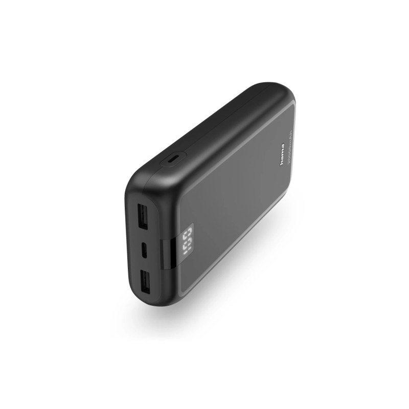 Batterie externe Hama 20 000 mAh - Lithium-polymère - USB-C - USB-A - Charge rapide - 3 ports de sortie - Affichage numérique -