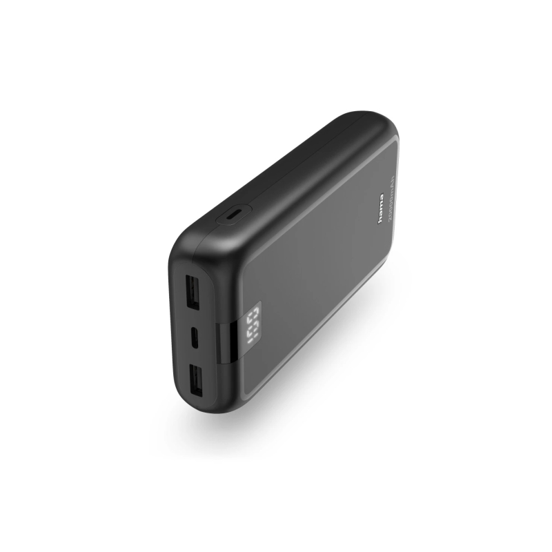 Batterie externe Hama 20 000 mAh - Lithium-polymère - USB-C - USB-A - Charge rapide - 3 ports de sortie - Affichage numérique -
