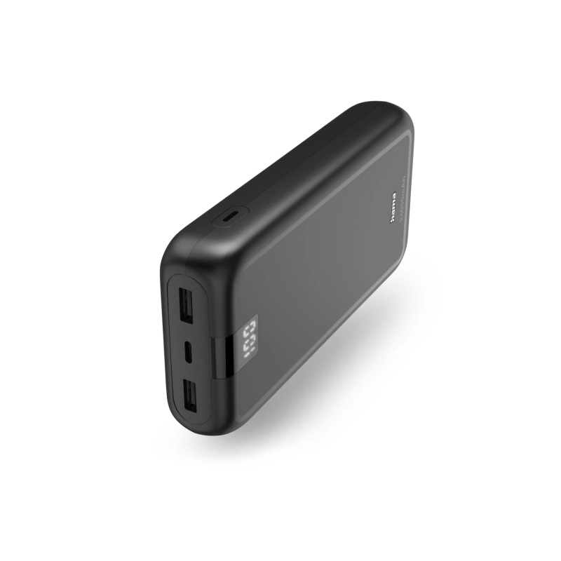 Batterie externe Hama 24 000 mAh - Lithium-polymère - USB-C - USB-A - Charge rapide - 3 ports de sortie - Affichage numérique -
