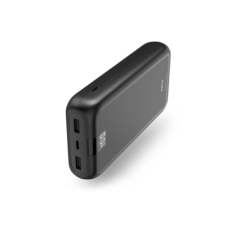 Batterie externe Hama 24 000 mAh - Lithium-polymère - USB-C - USB-A - Charge rapide - 3 ports de sortie - Affichage numérique -