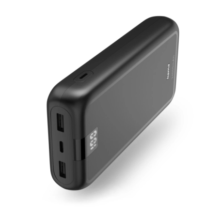 Batterie externe Hama 24 000 mAh - Lithium-polymère - USB-C - USB-A - Charge rapide - 3 ports de sortie - Affichage numérique -