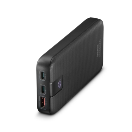 Batterie externe Hama 20 000 mAh - Lithium-polymère - USB-C - USB-A - Alimentation - 3 ports de sortie - Affichage numérique - I