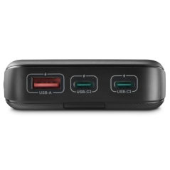 Batterie externe Hama 20 000 mAh - Lithium-polymère - USB-C - USB-A - Alimentation - 3 ports de sortie - Affichage numérique - I