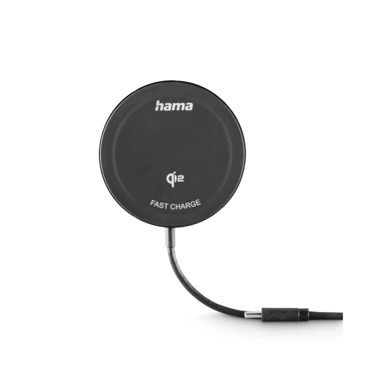 Chargeur sans fil Hama Qi2 - 15 W - USB-C - Charge rapide - Noir
