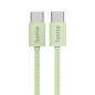 Câble USB-C mâle Hama en tissu - Puissance maximale 60 W - Longueur 1 m - Nylon - Vitesse jusqu'à 480 Mbps - Blindé - Vert paste