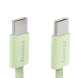 Câble USB-C mâle Hama en tissu - Puissance maximale 60 W - Longueur 1 m - Nylon - Vitesse jusqu'à 480 Mbps - Blindé - Vert paste