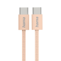 Câble USB-C mâle Hama en tissu - Puissance maximale 60 W - Longueur 1 m - Nylon - Vitesse jusqu'à 480 Mbps - Blindé - Orange