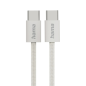 Câble USB-C mâle Hama en tissu - Puissance maximale 60 W - Longueur 1 m - Nylon - Vitesse jusqu'à 480 Mbps - Blindé - Beige