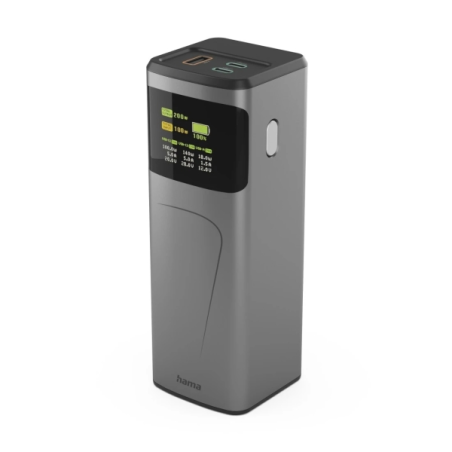 Batterie externe haute puissance Hama 24 000 mAh - Puissance de 200 W - USB-C - USB-A - Compatible Power Delivery - Écran TFT -