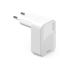 Chargeur mural Hama - 30 W - USB-C - Pliable - Alimentation - GaN - Qualcomm - Blanc