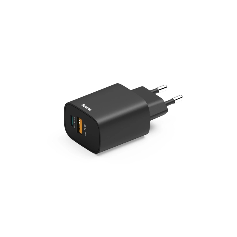 Chargeur mural Hama - Puissance 30 W - USB-C - USB-A - Alimentation - Qualcomm - Couleur noire