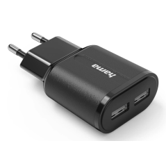Chargeur mural Hama - Puissance 12 W - 2 ports USB-A - Noir