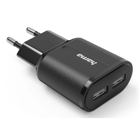 Chargeur mural Hama - Puissance 12 W - 2 ports USB-A - Noir