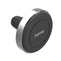 Support magnétique Hama pour smartphone - Fixation sur grille d'aération - Poids max. 200 g - Universel - Aluminium - Noir et ar