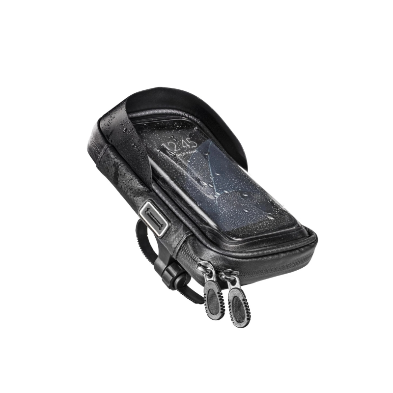 Étui Hama Essential pour smartphone (vélo/moto) - Imperméable - Fermeture éclair - Compatible avec les appareils jusqu'à 8 cm de