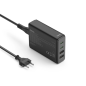 Station de charge USB Hama - Puissance 65 W - 2 ports USB-C - Câble de 1,5 cm - Alimentation - Qualcomm - GaN - Noir