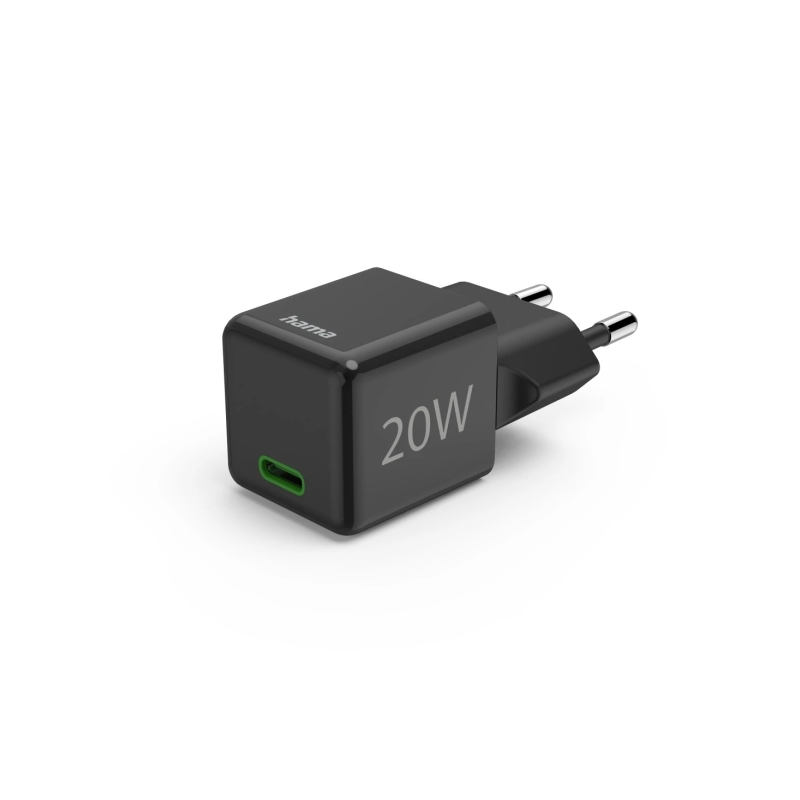 Chargeur mural Hama - Puissance 20 W - USB-C - Alimentation - Qualcomm - Couleur : Noir