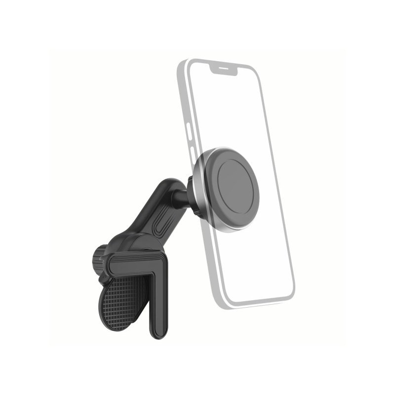 Support pour smartphone Hama pour Tesla Model 3/Y - Poids max. 200 g - Universel - Revêtement en caoutchouc - Noir et argent