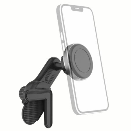 Support pour smartphone Hama pour Tesla Model 3/Y - Poids max. 200 g - Universel - Revêtement en caoutchouc - Noir et argent