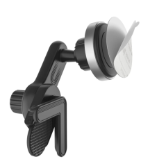 Support pour smartphone Hama pour Tesla Model 3/Y - Poids max. 200 g - Universel - Revêtement en caoutchouc - Noir et argent