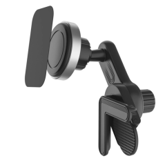 Support pour smartphone Hama pour Tesla Model 3/Y - Poids max. 200 g - Universel - Revêtement en caoutchouc - Noir et argent