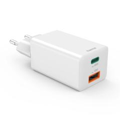 Chargeur mural Hama - Puissance 45 W - USB-C - USB-A - Alimentation - Qualcomm - Blanc
