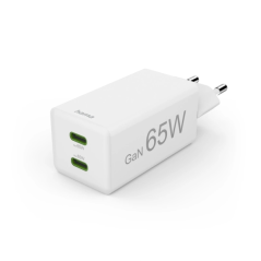 Chargeur mural Hama - Puissance 65 W - USB-C - Technologie GaN - Alimentation - Qualcomm - Technologie GaN - Blanc