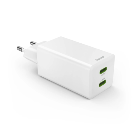 Chargeur mural Hama - Puissance 65 W - USB-C - Technologie GaN - Alimentation - Qualcomm - Technologie GaN - Blanc