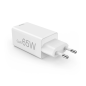 Chargeur mural Hama - Puissance 65 W - 2 ports USB-C - 1 port USB-A - Alimentation - Qualcomm - GaN - Blanc