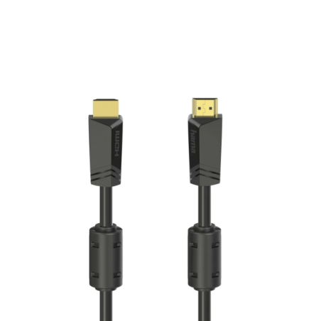 Câble HDMI mâle Hama Essential 4K - Longueur : 10 m - Compatible ARC - Connecteurs plaqués or - Ethernet - Vitesse jusqu'à 18 Gb
