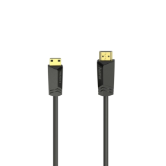 Câble HDMI mâle Hama Essential 4K - Longueur : 1,5 m - Compatible 3D - Connecteurs plaqués or - Ethernet - Vitesse jusqu'à 18 Gb