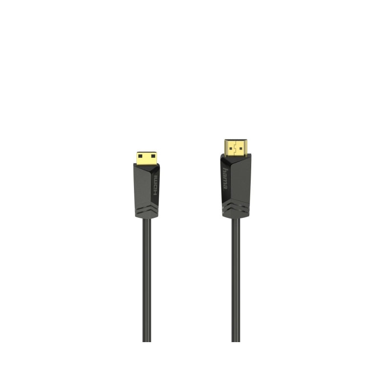 Câble HDMI mâle Hama Essential 4K - Longueur : 1,5 m - Compatible 3D - Connecteurs plaqués or - Ethernet - Vitesse jusqu'à 18 Gb