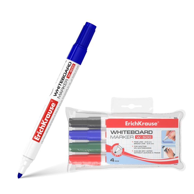 Marqueurs tableau blanc Erichkrause W-500 x4 pointe conique