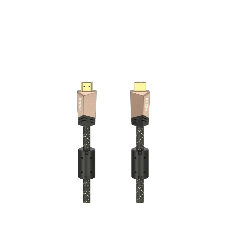 Câble HDMI mâle Hama Prime 4K - Longueur : 1,5 m - Compatible ARC - Connecteurs plaqués or - Ethernet - Vitesse jusqu'à 18 Gbit/