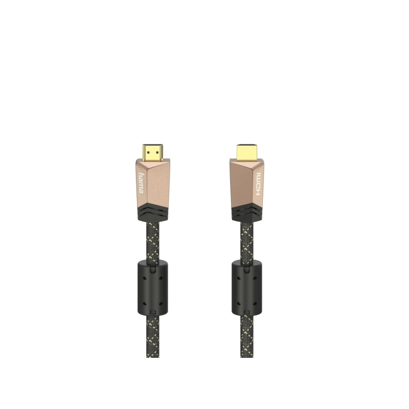 Câble HDMI mâle Hama Prime 4K - Longueur : 1,5 m - Compatible ARC - Connecteurs plaqués or - Ethernet - Vitesse jusqu'à 18 Gbit/